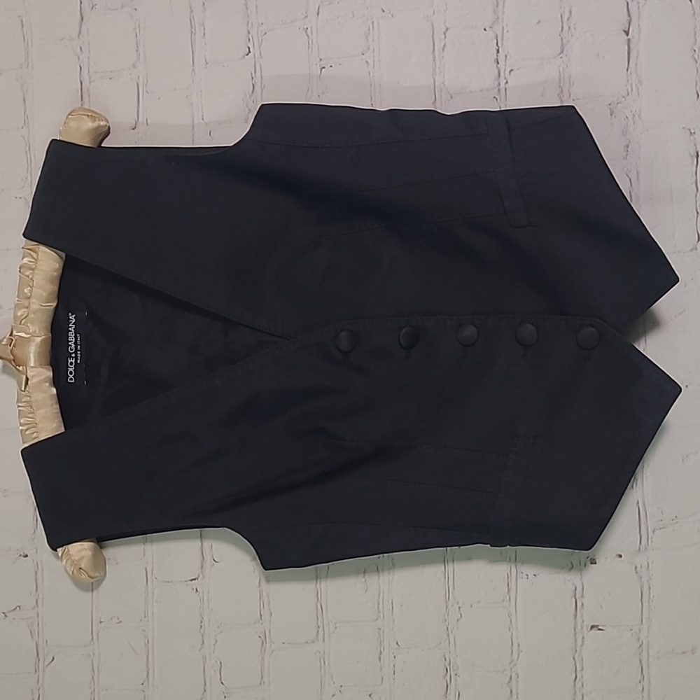 DOLCE & GABBANA D&G Black Linen & Silk Vest Womens US 6 Label 42 Authenticated - Picture 5 of 13